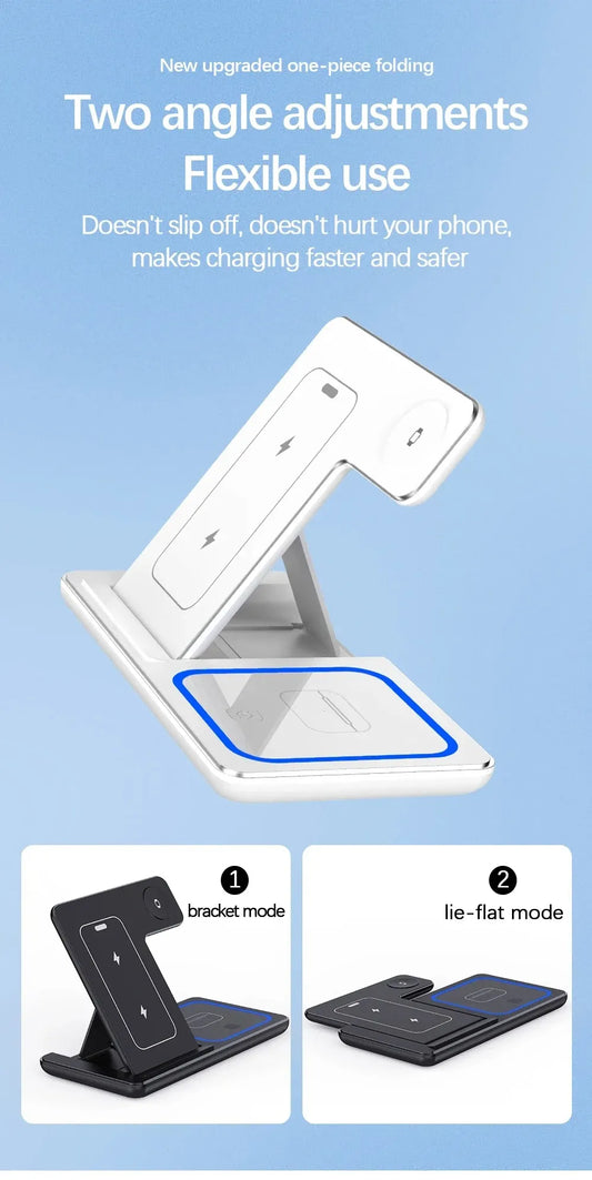 3-in-1 Foldable Wireless Charging Stand - Cozy & Clever