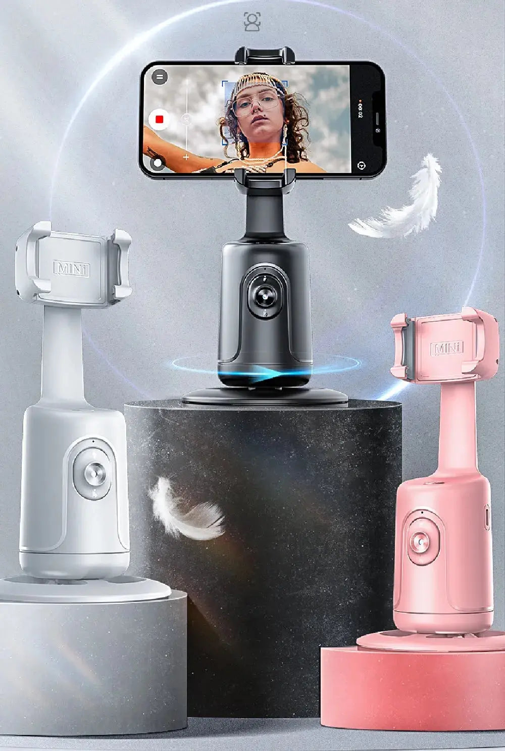 360° Auto Face-Tracking Phone Mount - Cozy & Clever