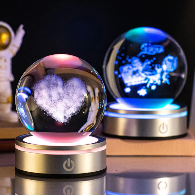 3D Galaxy Crystal Ball Lamp - Cozy & Clever