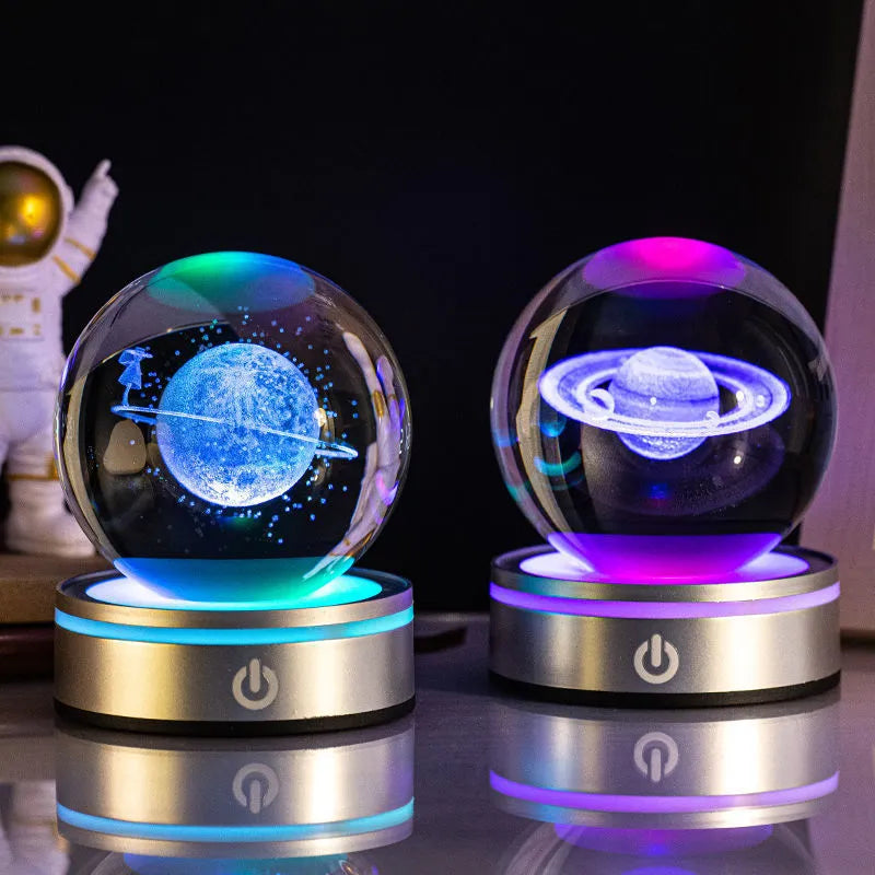 3D Galaxy Crystal Ball Lamp - Cozy & Clever