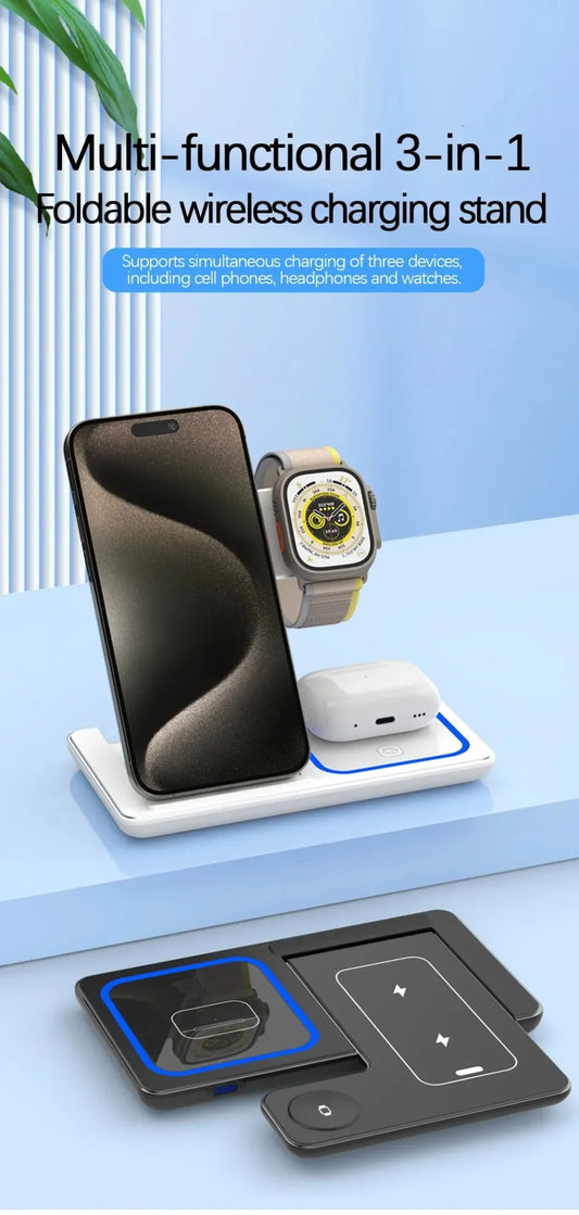 3-in-1 Foldable Wireless Charging Stand - Cozy & Clever