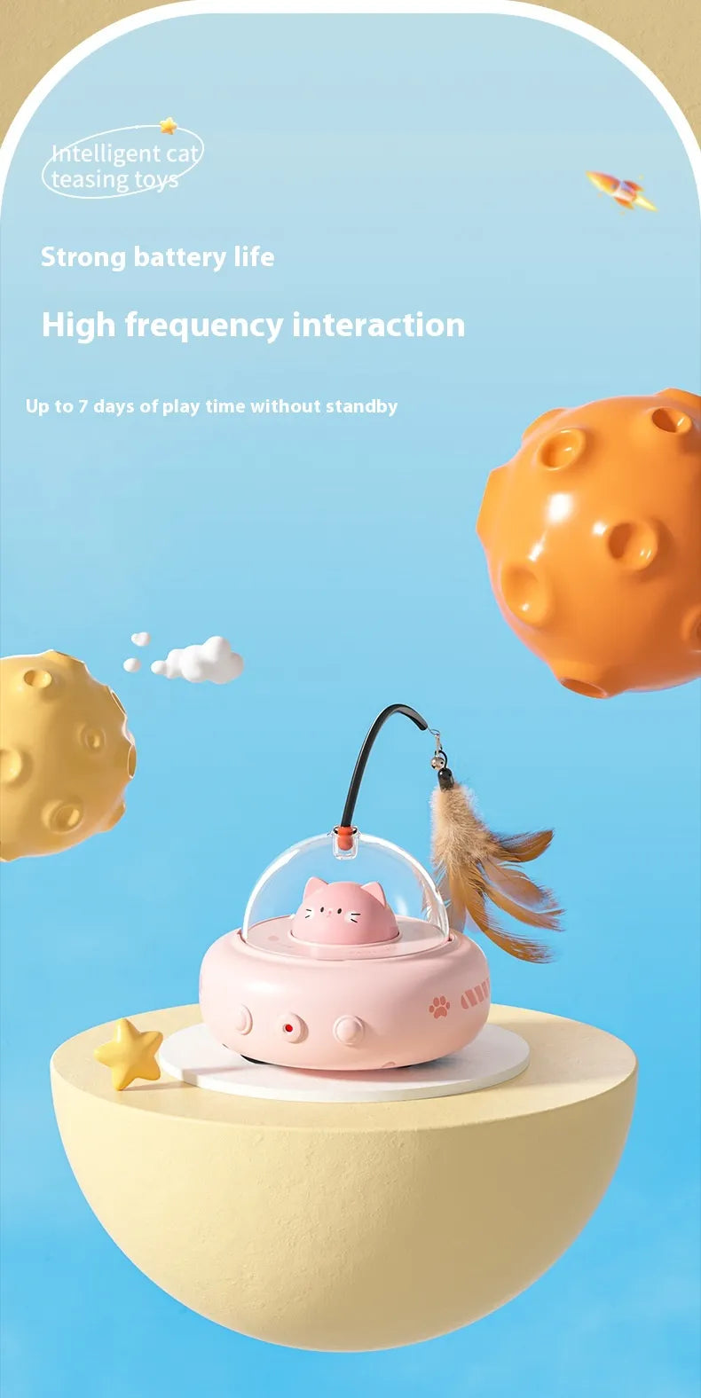 Electric UFO Cat Teaser Toy - Cozy & Clever